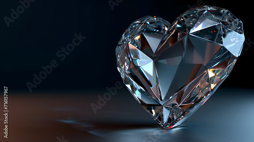 Heart shaped diamond on background for Valentine s Day.