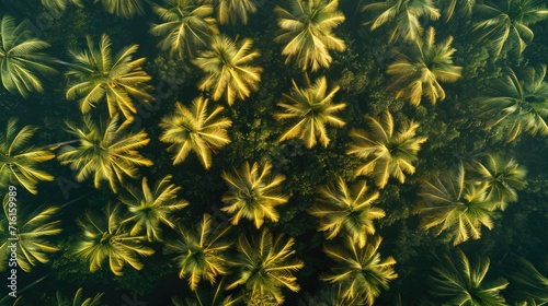 aerial view background palm trees