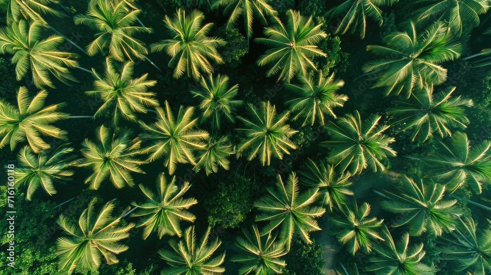 aerial view background palm trees