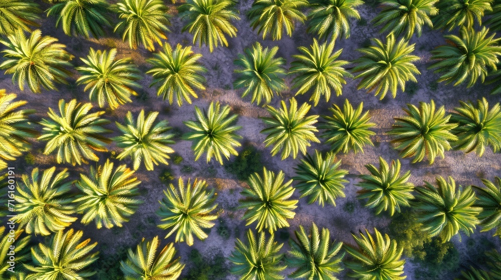 aerial view background palm trees
