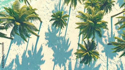 aerial view background palm trees