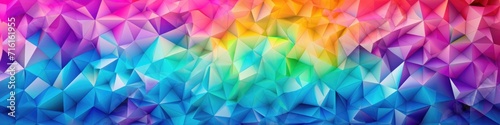 Abstract colorful polygonal background with rainbow. Generative AI.