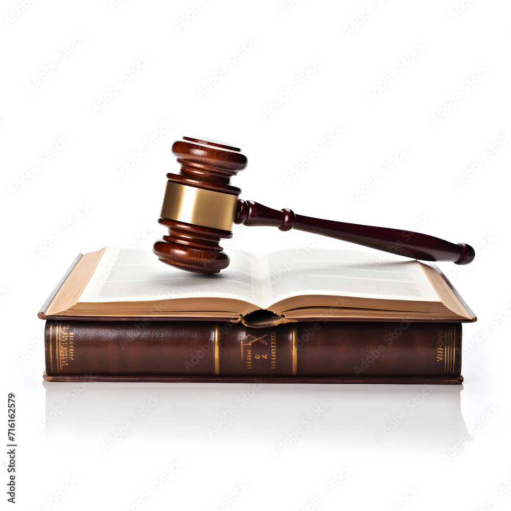 A Judge Gavel on a law school book 