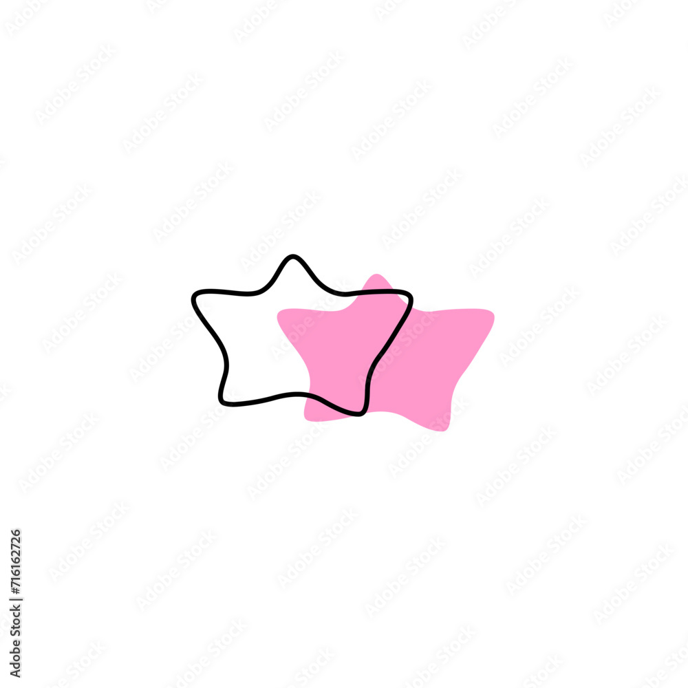 pink blob with outline elements.graphic
