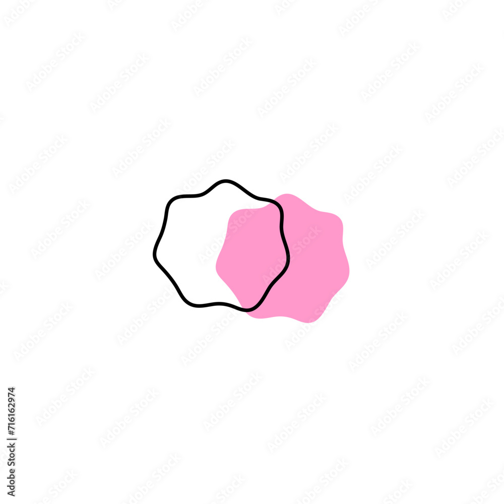 pink blob with outline elements.graphic pink blob with outline elements.graphic