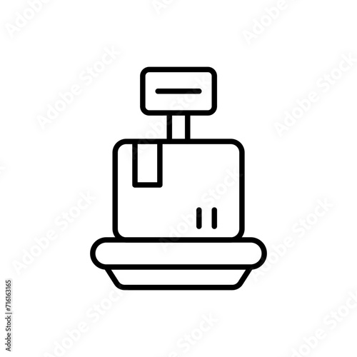 Package weight scale outline icons, minimalist vector illustration ,simple transparent graphic element .Isolated on white background