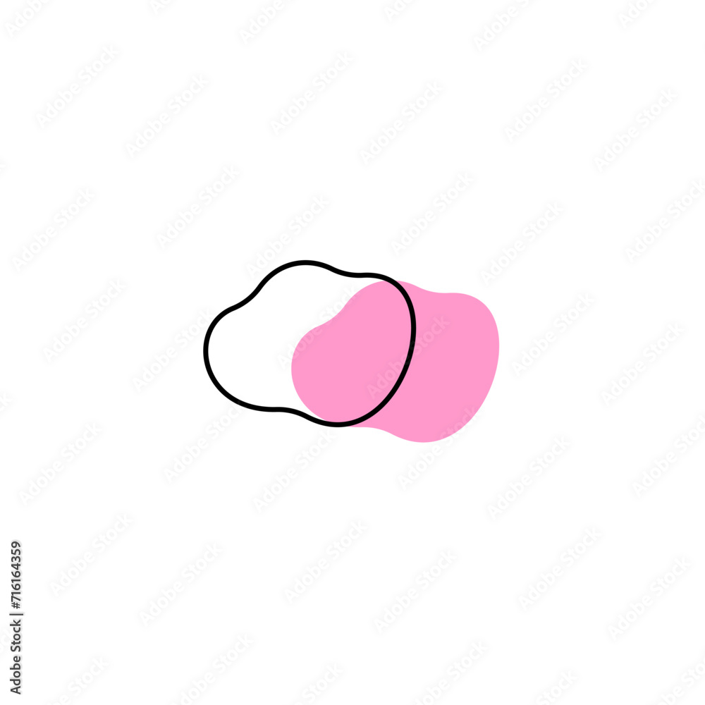 pink blob with outline elements.graphic pink blob with outline elements.graphic