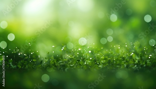 Neon Green Abstract Sparkles Bokeh Background.