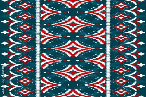 Ethnic ikat seamless pattern traditional. Carpet tribal style. Aztec ornament print. Design for background, illustration, fabric, clothing, rug, textile, batik, embroidery.