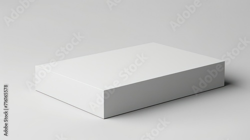 White box mockup, blank box template isolated on grey background,