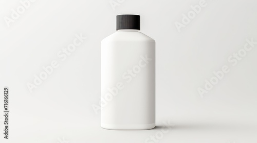 Blank white cosmetic bottle mockup, isolated on white background