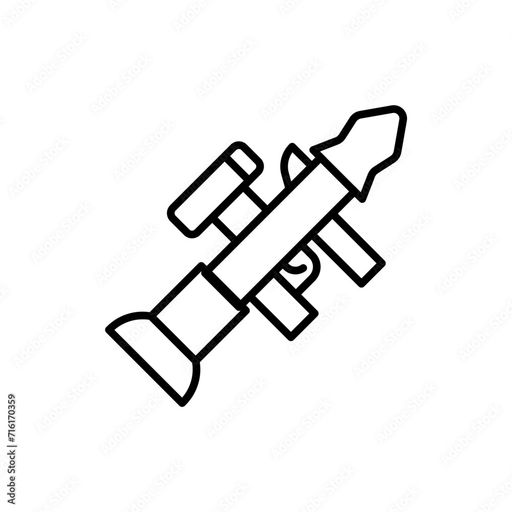 Rocket launcher outline icons, weapon minimalist vector illustration ,simple transparent graphic element .Isolated on white background Rocket launcher outline icons, weapon minimalist vector illustration ,simple transparent graphic element .Isolated on white background