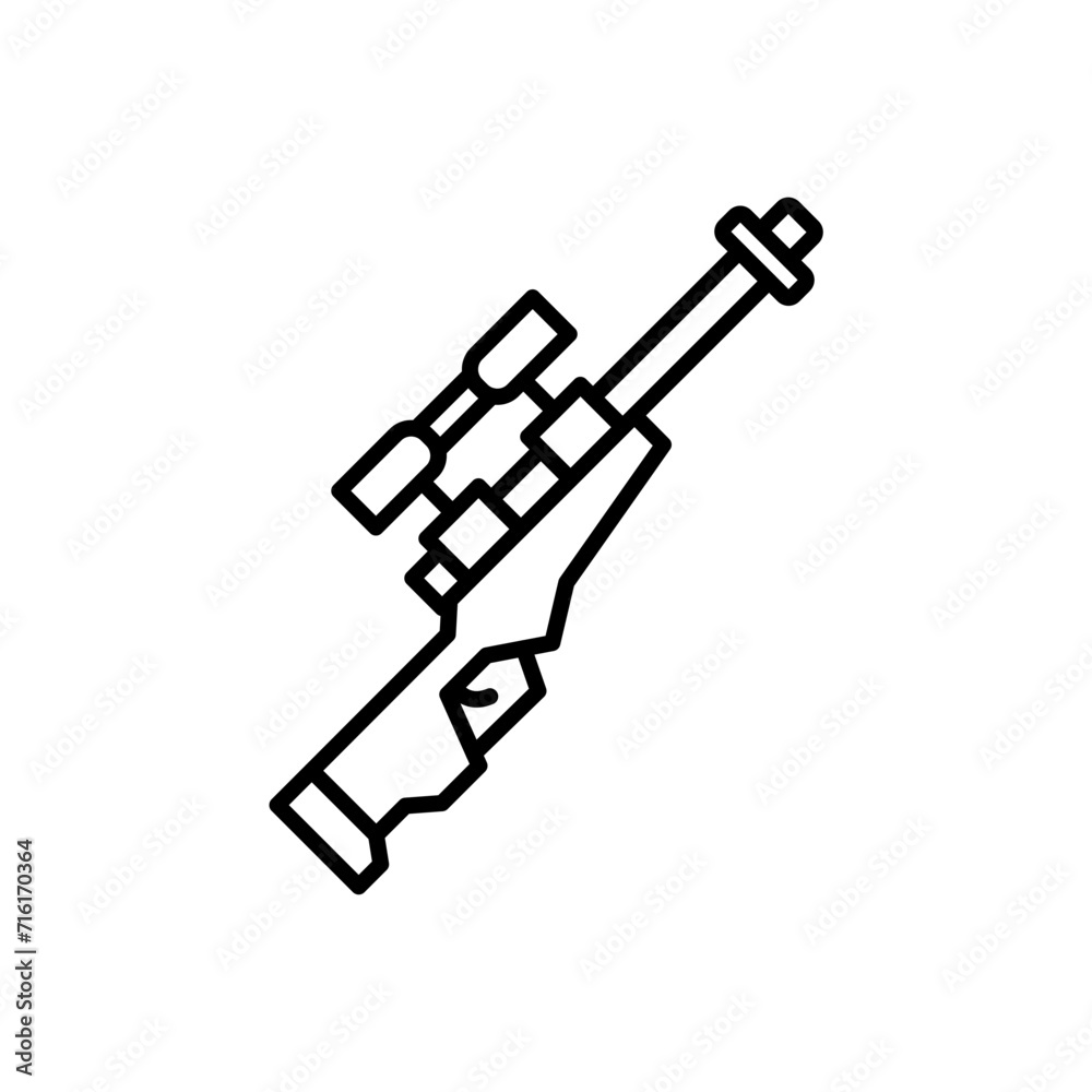 Sniper rifle outline icons, weapon minimalist vector illustration ,simple transparent graphic element .Isolated on white background Sniper rifle outline icons, weapon minimalist vector illustration ,simple transparent graphic element .Isolated on white background