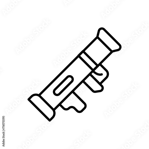 Rocket launcher outline icons, weapon minimalist vector illustration ,simple transparent graphic element .Isolated on white background