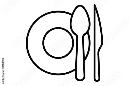 food court icon. icon related to public navigation. line icon style. element illustration