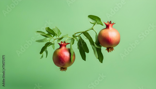 Fresh promegranate on a branch  photo