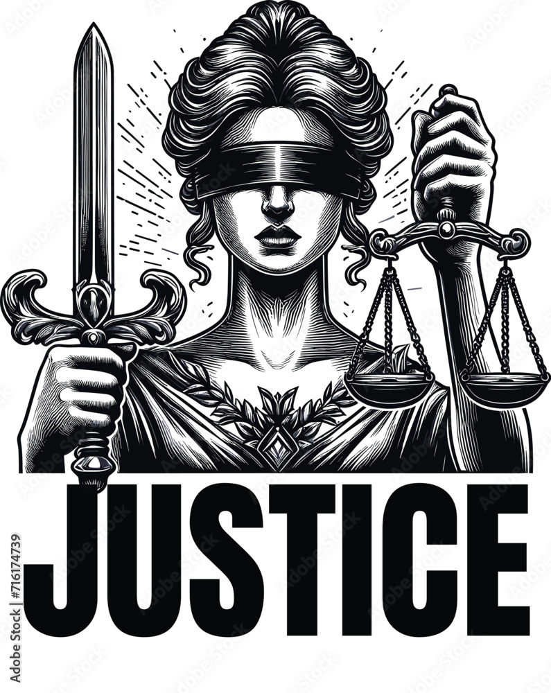 Obraz premium justice logo illustration