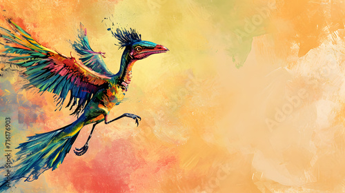 A vibrant avian masterpiece emerges from the canvas, its intricate details captured through a skillful blend of drawing, painting, and sketching techniques, showcasing the beauty and grace of this ma
