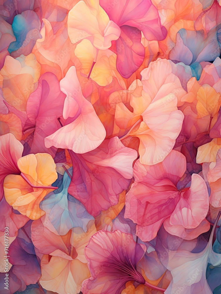Rain-kissed Flower Petals: A Contemporary Landscape of Modern Art and Nature Wall Decor