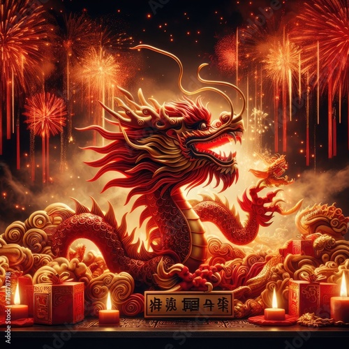 Chinese New Year Splendor  Grand Celebration of the Dragon Zodiac