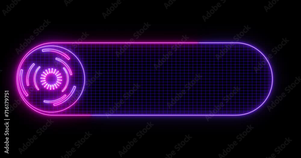 4K cool neon color futuristic lower third. Technology designed cool neon colorful hud lower third. Technology neon color lower third for a title, TV news, information call bars, and news channels.