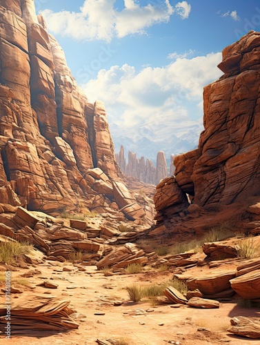 Rugged Rocky Outcrops: Captivating Sublime Desert Landscapes