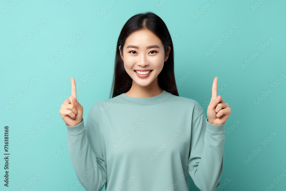 woman showing thumbs up sign with generative ai woman showing thumbs up sign with generative ai