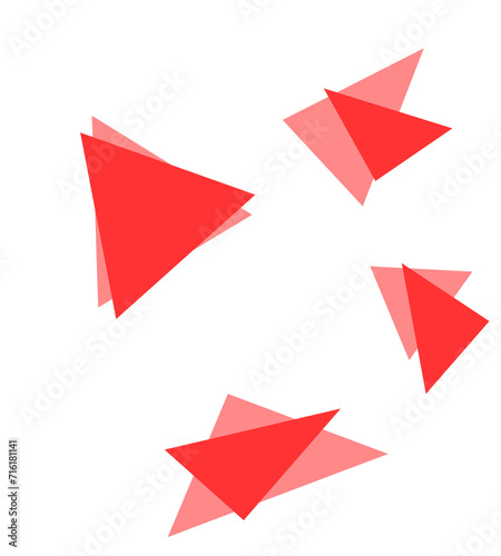 origami paper plane pattern triangle red color elemen
