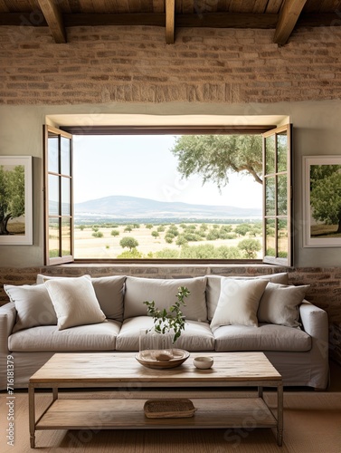 Rustic Olive Groves Panoramic Print: Captivating Scenes of Wide Olive Groves Reveal a Scenic Vista Wall Art Masterpiece. © Michael