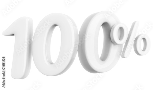 100 percentage off sale discount white number 3d render