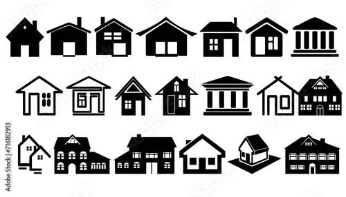 house icons set PNG transparent