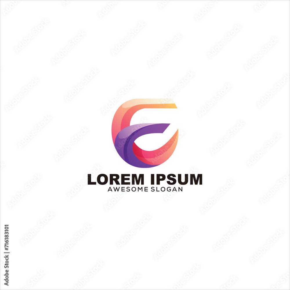 E initial logo gradient vector E initial logo gradient vector
