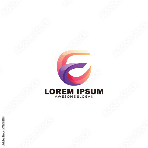 Free Download E initial logo gradient vector - GFXLoad