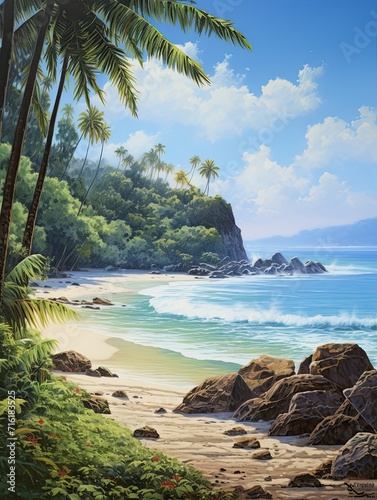 Pristine Shores: Serendipitous Island Beaches - Exclusive Tropical Paradise Wall Art