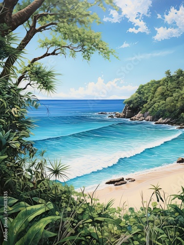 Serendipitous Island Beaches - Pristine Shores in Tropical Paradise Wall Art