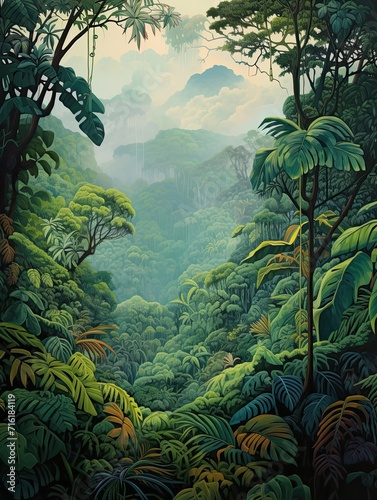 Serene Rainforest Canopies: A Modern Aerial View of Exquisite Jungle Landscapes