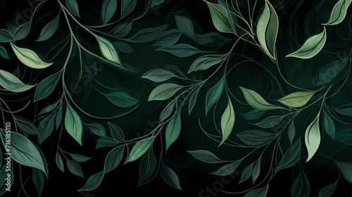 seamless background picture with leaf pattern, leaves, trees, tree branches