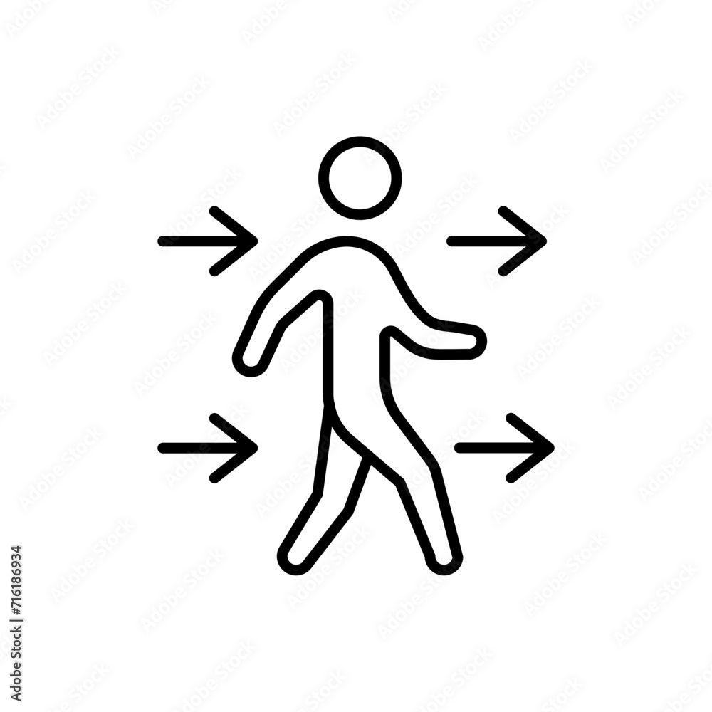 Running outline icons, minimalist vector illustration ,simple transparent graphic element .Isolated on white background
