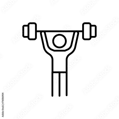 Weightlifting outline icons, minimalist vector illustration ,simple transparent graphic element .Isolated on white background