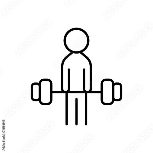 Weightlifting outline icons, minimalist vector illustration ,simple transparent graphic element .Isolated on white background