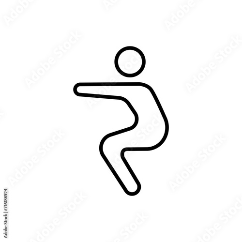 Squat outline icons, minimalist vector illustration ,simple transparent graphic element .Isolated on white background
