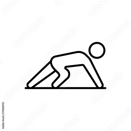 Push up outline icons, minimalist vector illustration ,simple transparent graphic element .Isolated on white background