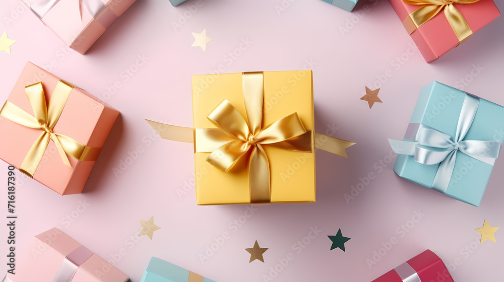 Gift box background with copy space for Christmas gifts, holidays or birthdays Gift box background with copy space for Christmas gifts, holidays or birthdays