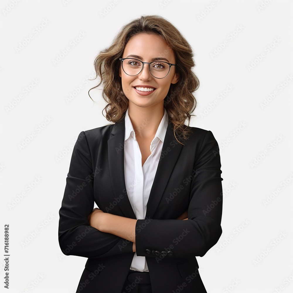 A happy business woman on transparent white background ultra realistic image, ultra hd, 8K with generative ai A happy business woman on transparent white background ultra realistic image, ultra hd, 8K with generative ai
