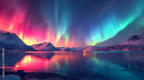 aurora in the mountains
