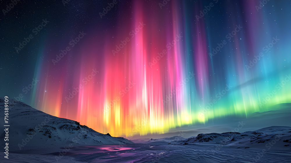 aurora rainbow in the sea aurora rainbow in the sea
