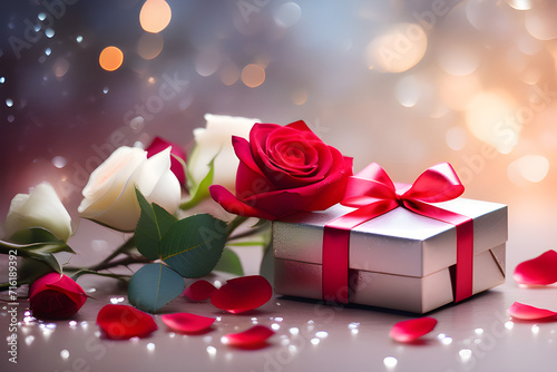 Gift box  rose gift pack  Valentine day   Love day   14  February 14   Celebrate Valentine Day   Love  gift and flowers  Special day celebrate
