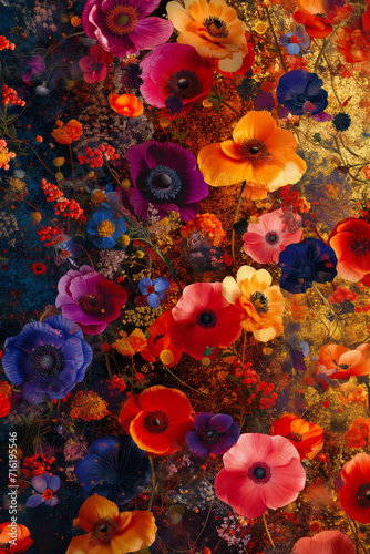 Beautiful Flowers Abstract Background © LadyAI