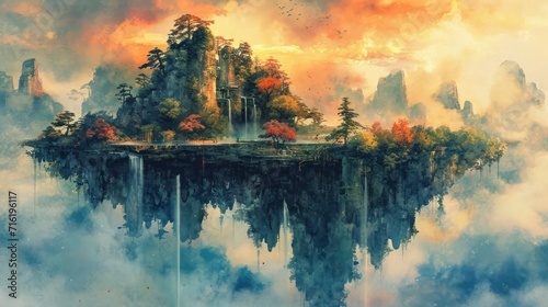 Surreal landscapes are brought to life in a watercolor masterpiece. © Matthew