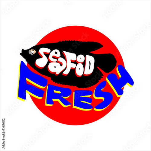 Illustration of a logotype for a seafood or fish food seller